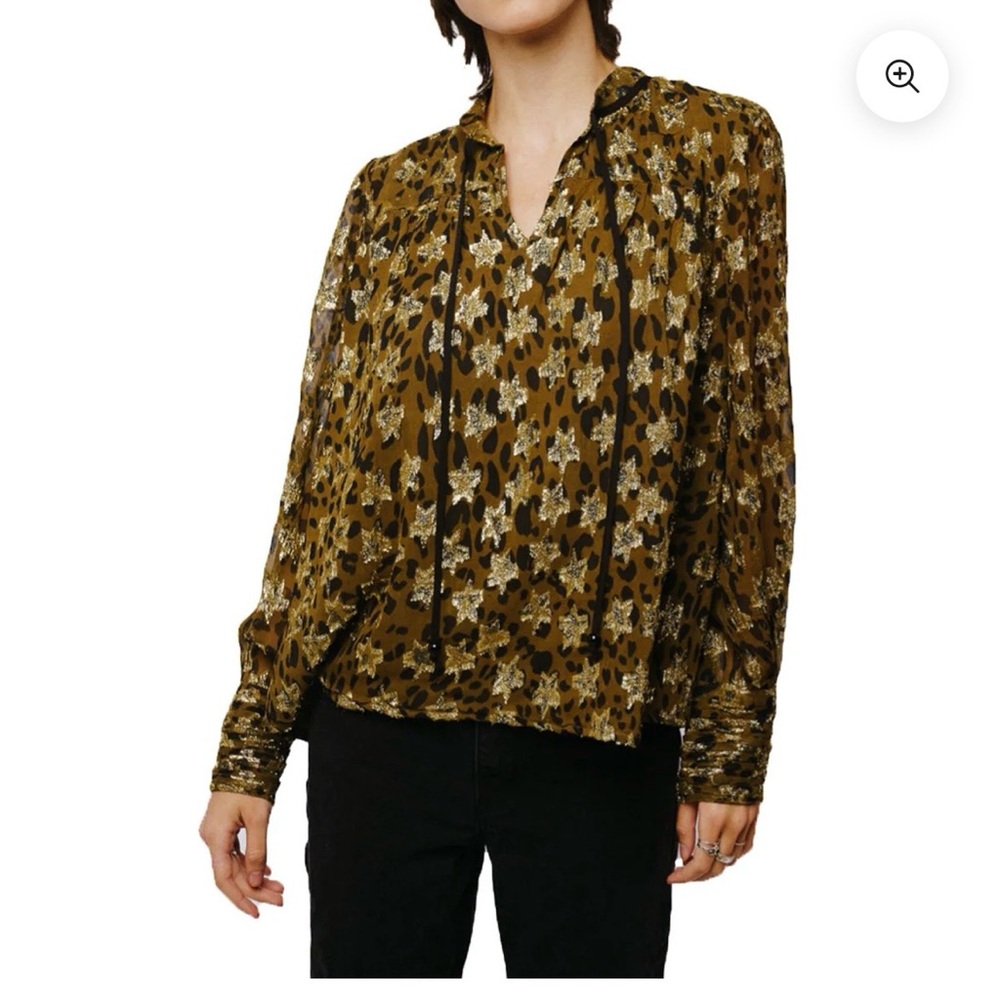 CIEBON‎ ROSALIE SHIRRED EFFECT CUFF SLEEVE TOP size M